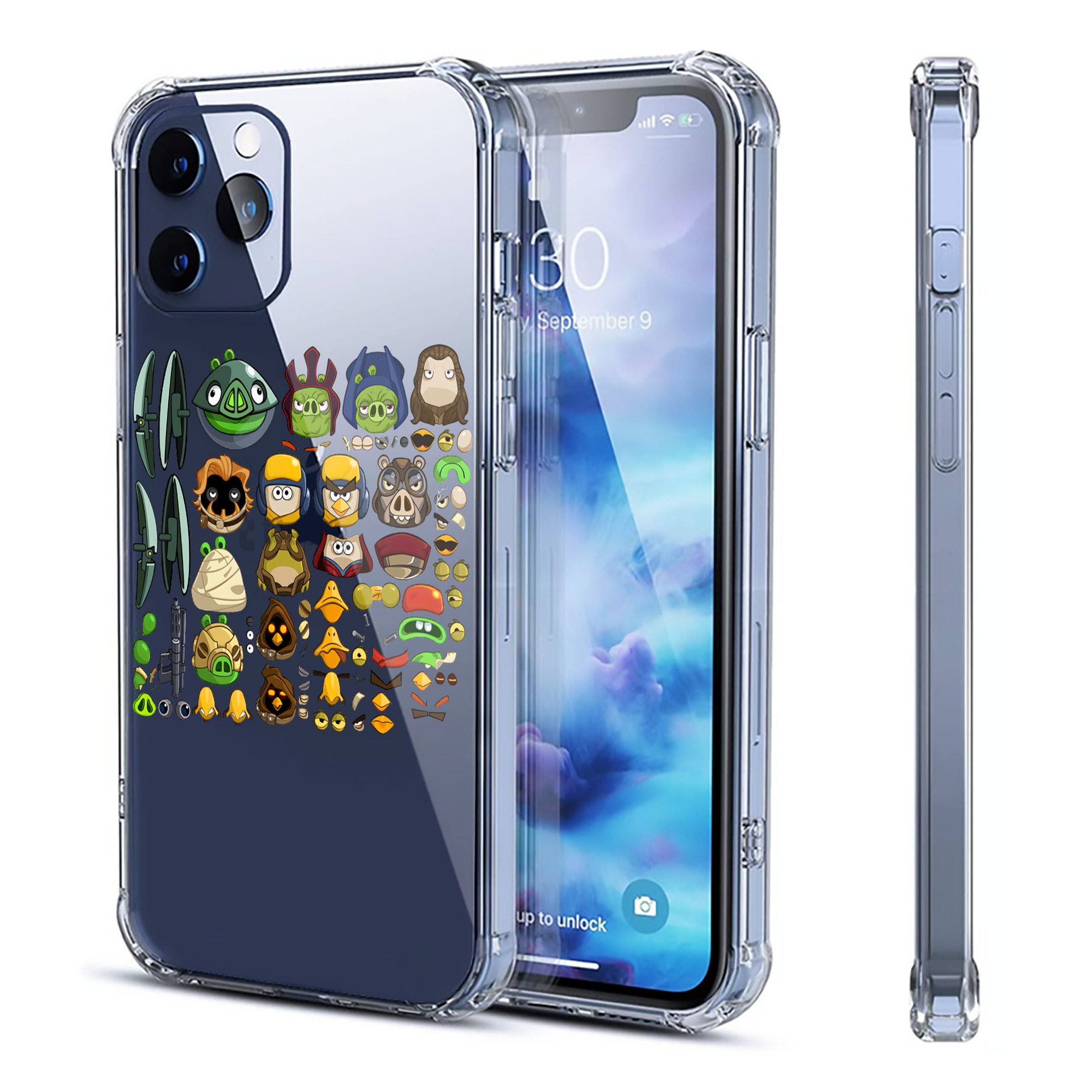 （画像用） Angry Birds アングリーバード 【iPhone 12シリーズ対応】透明スマホケース（クリアソフトケース）
